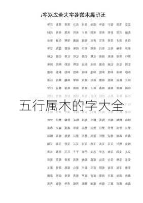 五行属木的字大全