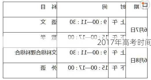 2017年高考时间